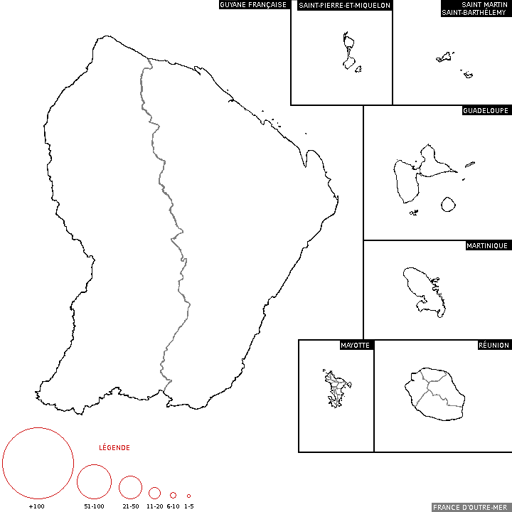 Carte de la France d'outre mer